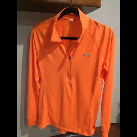 Under Armour Tops - Under Armour 3/4 zip long sleeve top orange “M”